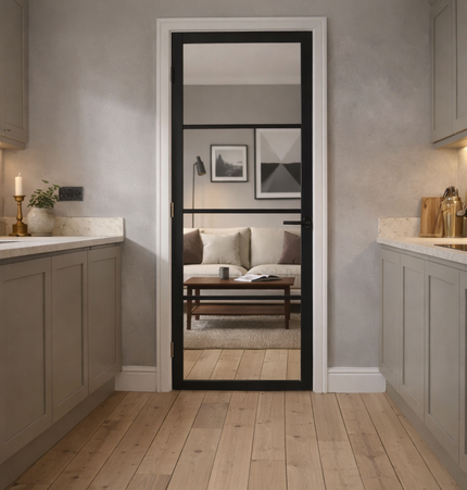 Soho Black 4 Panel Internal Door