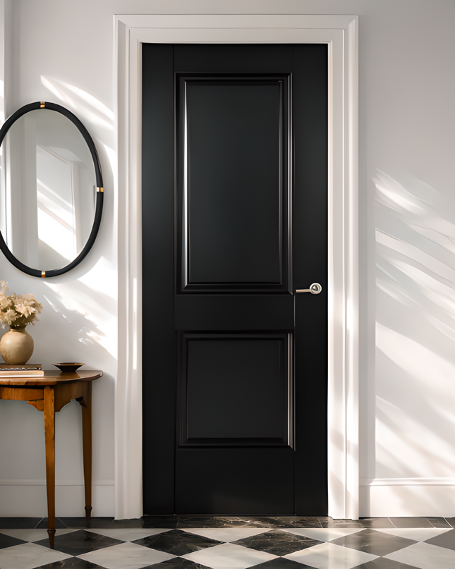 Kensington Two Panel Black Internal Door