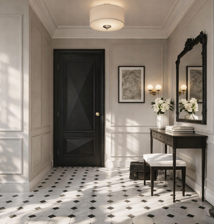 Slone Two Panel Black Internal Door