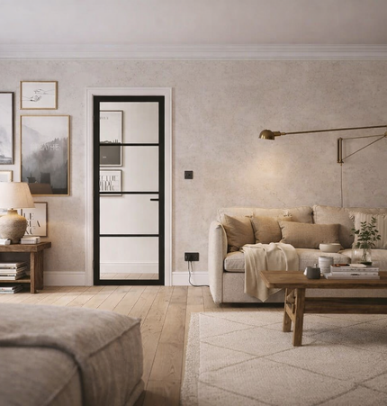 Soho Black 4 Panel Internal Door