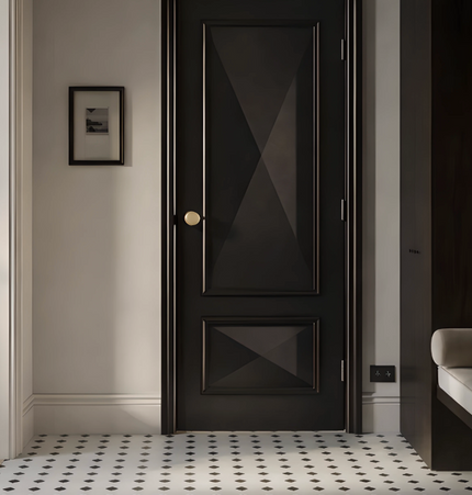 Slone Two Panel Black Internal Door