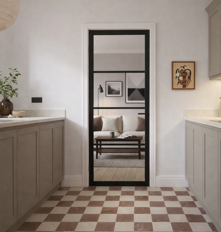 Soho Black 4 Panel Internal Door
