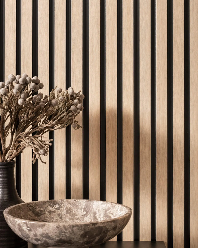 Waterproof Light Oak Slat Wall Panels