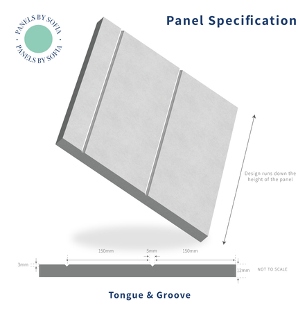 Wide Tongue and Groove MDF Panelling